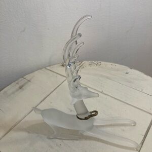 Vintage frosted glass reindeer